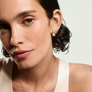 Dainty Round Bezel Moissanite Stud Earrings