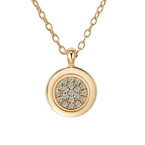 Pavé CZ Circular Medallion Pendant Necklace