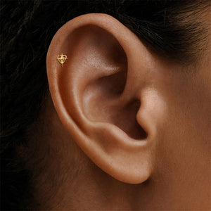 Celestial Starburst Heart Flat Back Stud Earrings