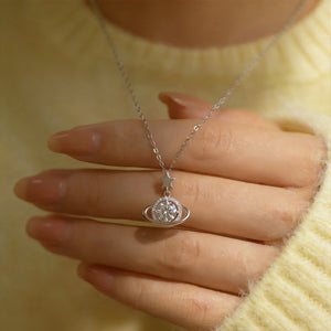 Moissanite Celestial Saturn Planet Necklace