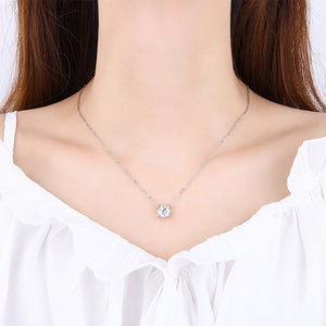 Round Color Moissanite Pendant Necklace