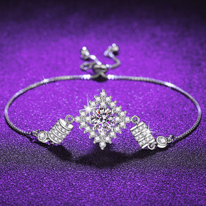 Moissanite Rhombus Solitaire Bolo Bracelet