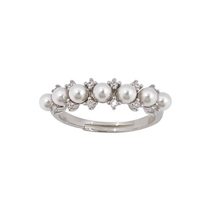Dainty Pearl Stacking Band Ring