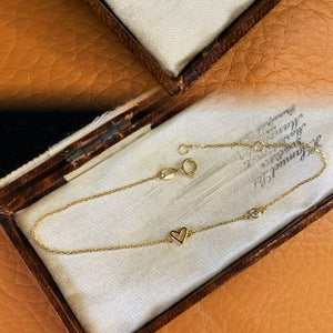 Dainty Small Heart Charm Stacking Bracelet