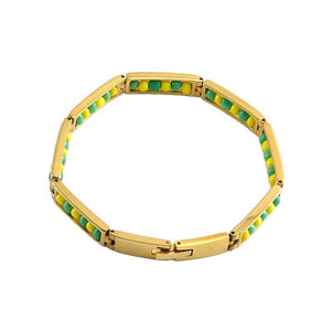 Multicolor Enamel Beaded Bangle Bracelet