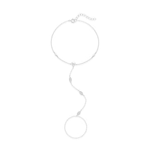 Minimalist Marquise CZ Hand Chain Bracelet