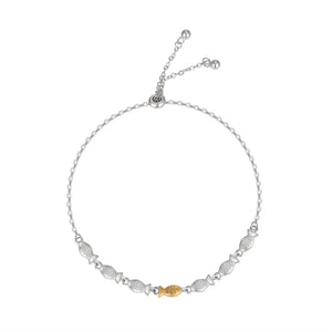 Two-Tone Fish Charm Stacking Bracelet