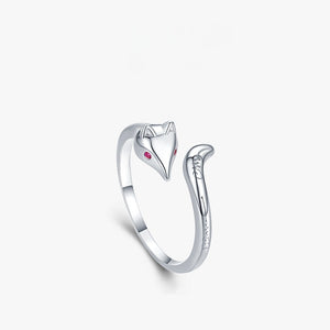Minimalist Cute Origami Fox Wrap Open Ring