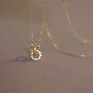 Pavé CZ Interlocking Loop Pendant Necklace