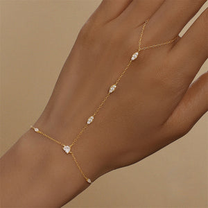 Minimalist Marquise CZ Hand Chain Bracelet