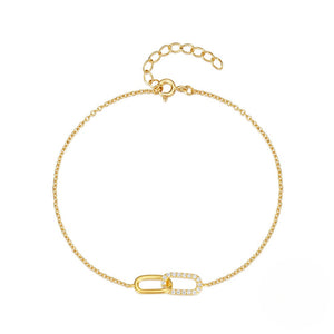 Interlocking Paperclip Link Charm Bracelet