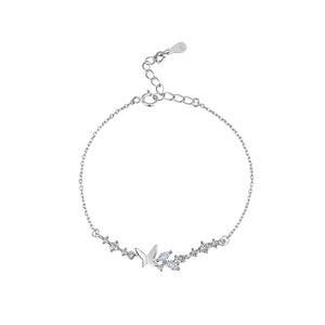 Butterfly Leaf Charm Stacking Bracelet