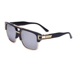 Retro Gold Black Square Frame Sunglasses