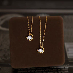Vintage Moon Star Pendant Necklace