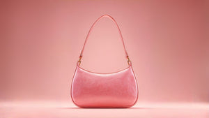 Pink handbag on a pink background