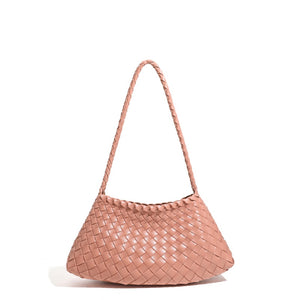 Artisanal Weave Leather Shoulder Handbag