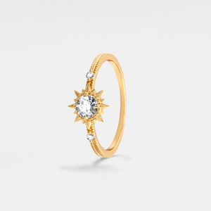 Dainty Gold Sun Stacking Band Ring