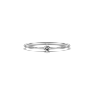 Minimalist Solitaire Stacking Thin Band Ring