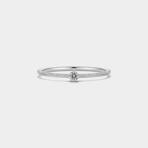 Minimalist Solitaire Stacking Thin Band Ring