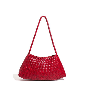 Artisanal Weave Leather Shoulder Handbag