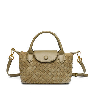 HandWoven Matte Leather Dumpling Handbag
