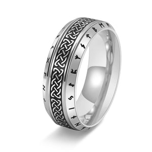 Celtic Knot Runic Alphabets Band Ring