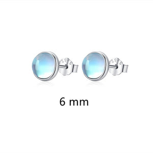 Tiny Small Round Moonstone Stud Earrings