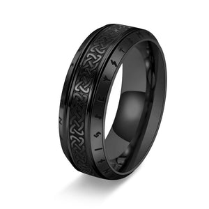Celtic Knot Runic Alphabets Band Ring