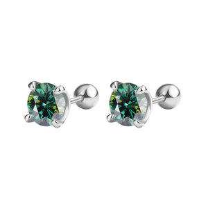 Round Color Moissanite Wedding Stud Earrings