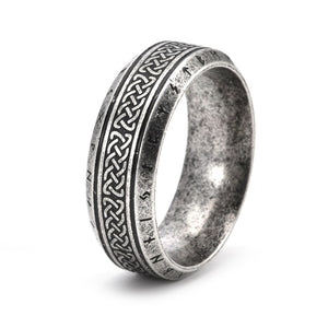 Celtic Knot Runic Alphabets Band Ring