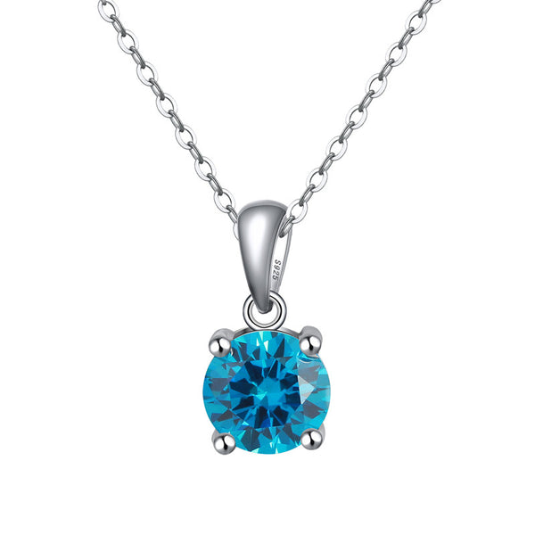 Four-Prong Birthstone Pendant Necklace