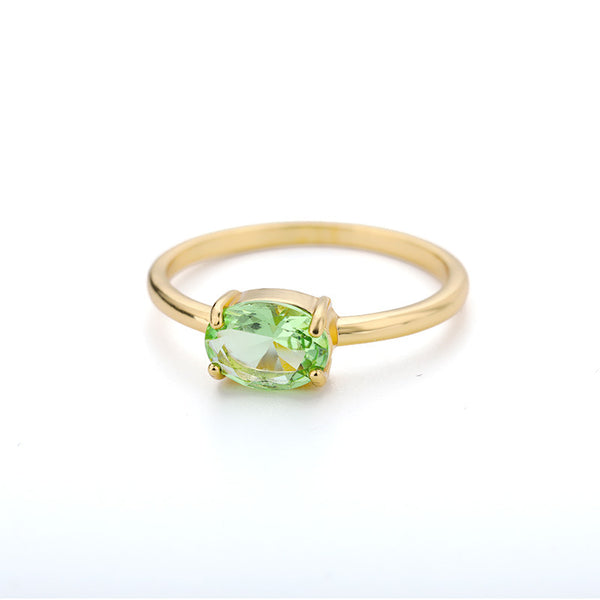 Solitaire Oval Cut Birthstone Ring