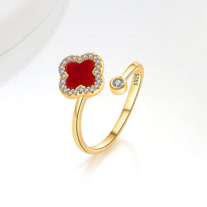 Anneau de contournement Fidget Spinner en forme de trèfle à quatre feuilles