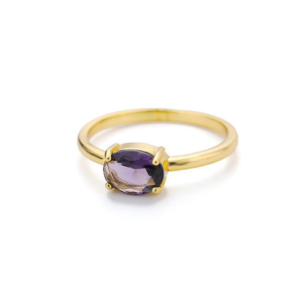 Solitaire Oval Cut Birthstone Ring