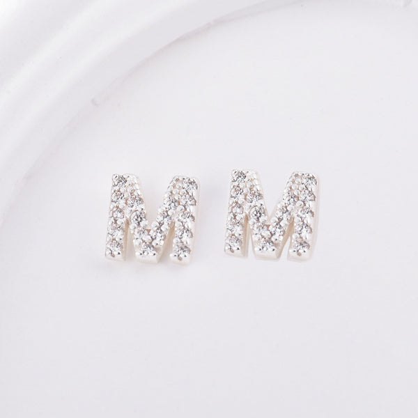 Mini Initial Letter Stud Earrings