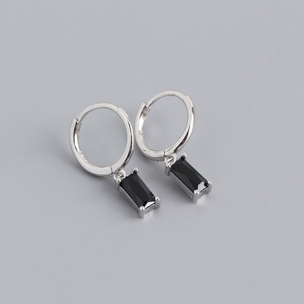 Rectangle Gem Drop Earrings