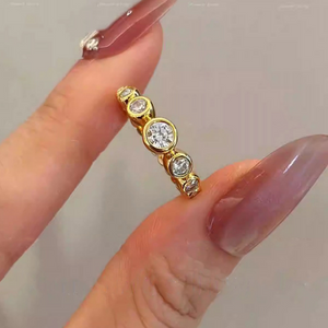 Gold Round Bubble Stacking Band Ring