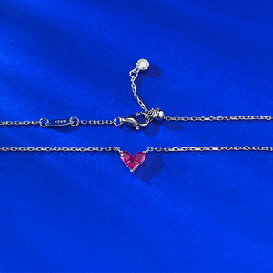 Dainty Pink Heart Pendant Necklace