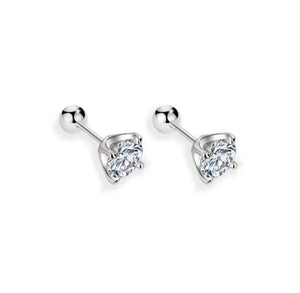 Four-Prong Round Moissanite Stud Earrings