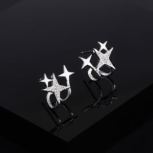 Sparkling Multi Star U Shaped Stud Earrings