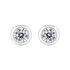 Classic Bezel Setting Moissanite Stud Earrings