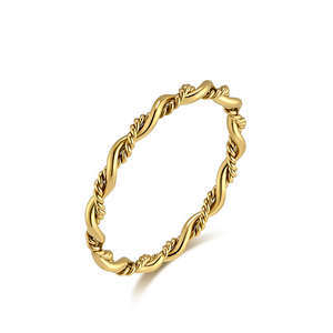 Minimalist Twisted Rope Band Stacking Ring