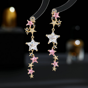 Dainty Star Dangle Drop Statement Earrings