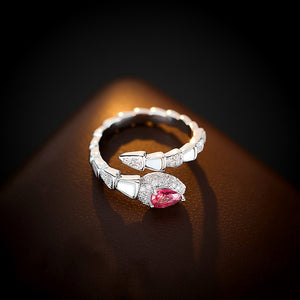 Mother of Pearl Serpent Snake Bypass Ring