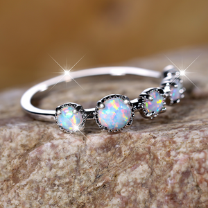 Round Opal Carbochon Statement Ring