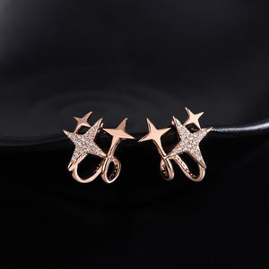 Sparkling Multi Star U Shaped Stud Earrings