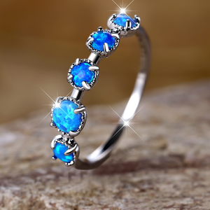 Round Opal Carbochon Statement Ring