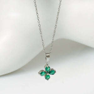 Dainty Four Leaf Flower Charm Necklace