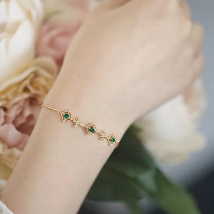 Sparkling Gold Geometric Charm Bracelet