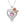Pink Heart Rose Flower Pendent Necklace